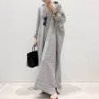 画像3: ストライプ柄POLOネックロングシャツワンピース (3)